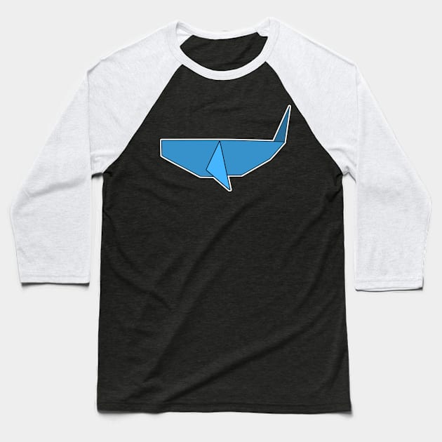 Whale Origami Sticker Style Design Baseball T-Shirt by aaallsmiles